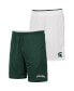 Фото #1 товара Men's White, Green Michigan State Spartans Wiggum Reversible Shorts