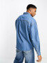 ASOS DESIGN extreme oversized denim shirt in vintage western styling in blue