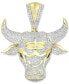 Фото #1 товара Ожерелье Macy's White & Black Diamond Bull Pendant, 10k Gold.