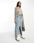 Фото #4 товара ASOS DESIGN Tall denim midi skirt with split hem in midwash