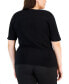 ფოტო #2 პროდუქტის Plus Size Crewneck Short Sleeve Top