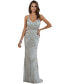 ფოტო #1 პროდუქტის Women's Body Con V-neck Beaded Dress