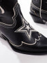 Фото #7 товара Stradivarius pattern western boot in black and ecru