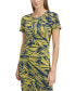 Women's Leaf-Print Midi T-Shirt Dress