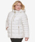 Фото #4 товара Women's Plus Size Faux-Fur-Trim Hooded Puffer Coat, Created for Macy's