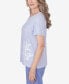 Фото #3 товара Women's Summer Breeze Mini Stripes T-shirt with Butterfly Lace Detail