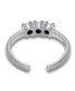 Cubic Zirconia Three Stone Sterling Silver Toe Ring