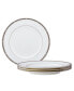 Rochelle Platinum Set of 4 Bread Butter and Appetizer Plates, Service For 4