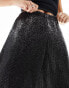 JDY Petite wide leg trousers in black glitter