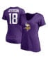 Фото #2 товара Women's Justin Jefferson Purple Minnesota Vikings Player Icon Name and Number V-Neck T-shirt