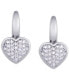ფოტო #2 პროდუქტის Diamond 1/4 ct. t.w. Heart Leverback Earrings in Sterling Silver