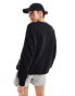 Nike mini swoosh oversized crew sweatshirt in black and sail