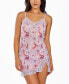 Фото #1 товара Пижама iCollection женская хлопковая ночная сорочка с цветочным узором
