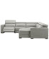 Фото #29 товара Nevio 124" 5-Pc. Leather Sectional with 1 Power Recliner, Headrests and Chaise, Created For Macy's