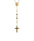 ფოტო #2 პროდუქტის Men's 18k Gold Plated Stainless Steel and Ion Plating Rosary Necklace