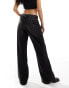 Фото #3 товара Bershka baggy wide leg jeans in black