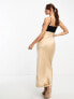 Фото #7 товара River Island colour block maxi slip dress in beige