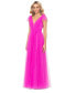 Фото #4 товара Women's V-Neck Sleeveless Chiffon Gown