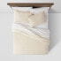 Фото #2 товара Full/Queen Washed Waffle Weave Duvet Cover & Sham Set Natural - Threshold