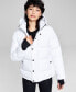 Women's Hooded Thumbhole-Cuff Puffer Coat