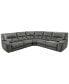 Фото #2 товара CLOSEOUT! Terrine 5-Pc. Fabric Sectional with 3 Power Motion Recliners, Created for Macy's