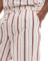 Фото #4 товара ASOS DESIGN co-ord fit shorts in contrast red stripe