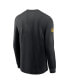 Фото #3 товара Men's Black Pittsburgh Steelers Sideline Performance Long Sleeve T-Shirt