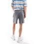 Pull&Bear premium jersey short in charcoal