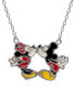 Фото #1 товара Disney kissing Minnie & Mickey Mouse 18" Pendant Necklace in Sterling Silver