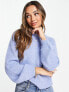 Vero Moda collar detail puff sleeve jumper in blue