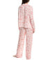 Dkny 2Pc Notch Top & Pant Sleep Set Women's Pink L