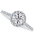 Фото #1 товара Diamond Halo Engagement Ring (1 ct. t.w.) in 14K White Gold