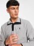Фото #4 товара Polo Ralph Lauren icon logo contrast placket half popper sweatshirt in grey marl