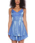 Juniors' Iridescent Satin Fit & Flare Dress