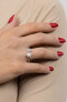 Elegant silver ring with real pearl and zircons RI062W