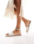 Фото #1 товара ASOS DESIGN Fig square toe flat sandals in off white