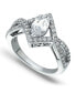 ფოტო #1 პროდუქტის Cubic Zirconia Marquise Center Stone Split Shank Ring in Silver Plate