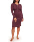 ფოტო #1 პროდუქტის Women's Pearl Long-sleeve Henley Dress