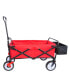 Folding Station Wagon Garden Shopping Atv With Back Frame And Retractable Handle