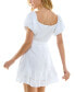 ფოტო #2 პროდუქტის Juniors' Tie-Waist Fit & Flare Ruffled Dress