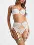 Фото #3 товара ASOS DESIGN Bridal metallic swirl lace balcony bra in white