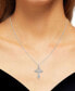 ფოტო #1 პროდუქტის Diamond Filigree Cross 18" Pendant Necklace (1/6 ct. t.w.) in Sterling Silver