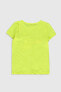 Kız Çocuk Floresan Sarı Cvq Tişört