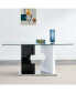 Фото #1 товара Modern Glass Dining Table for 6-8, Tempered Glass, MDF Bracket