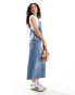 Фото #1 товара ASOS DESIGN denim dungaree dress in midwash blue