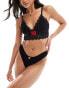 Hugo Bodywear red label triangle padded lace bralette in black