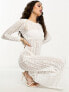 Фото #4 товара Pieces Petite exclusive Bride To Be lace maxi dress in white