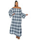 Фото #1 товара Plus Size Zoe Flannel Maxi Dress