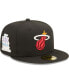 Фото #2 товара Men's Black Miami Heat 3x NBA Finals Champions Pop Sweat 59FIFTY Fitted Hat