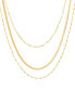 Фото #1 товара Italian Gold triple Layered Chain Necklace in 10k Gold, 17" + 2" extender